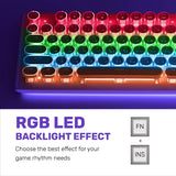 ARIZONE MK 20 Typewriter Style Retro Mechanical Gaming Keyboard Wired with True RGB Backlit, English and Arabic Keyboard