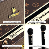 ARIZONE Karaoke Speaker with 2 Wireless Microphone, Portable Bluetooth Karaoke Speaker for Kids and Adults