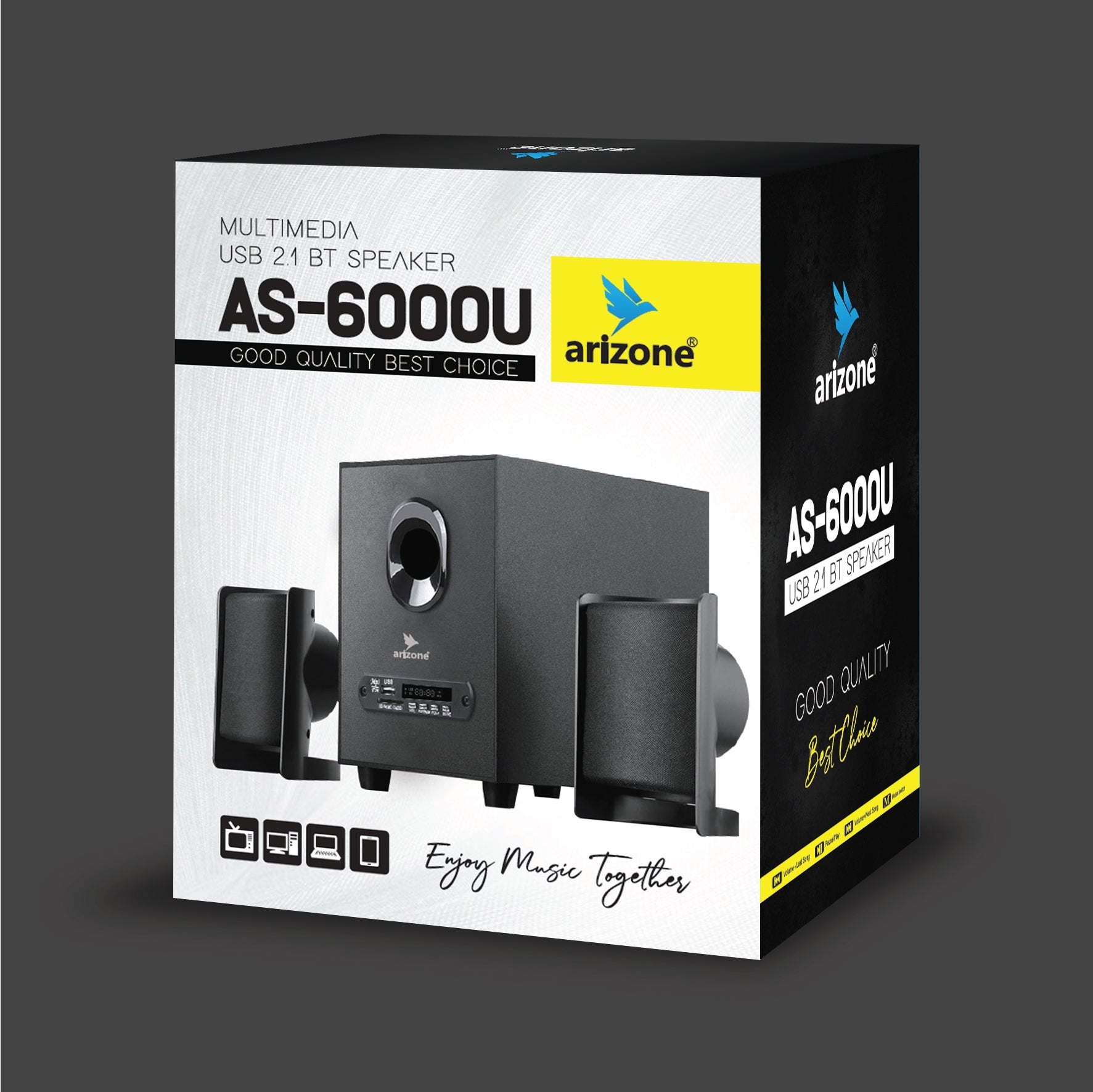 ARIZONE USb-Powered Desktop Speakers with Powerful Subwoofer