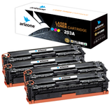 Arizone Toner Cartridges 203A CF540A/CF541A/CF542A/CF543A/203X/CF540X for HP Color Laserjet Pro MFP M281FDW M281FDN HP Pro M254 M254DW (1 x Black 1 x Cyan 1 x Magenta 1 x Yellow) 4-Pack